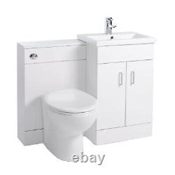 1000mm Combination Pack Vanity Basin Unit & WC Unit and Back to Wall Toilet Pan