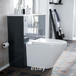 1000mm Dark Grey Vanity Cabinet Basin Unit and Back To Wall Toilet James