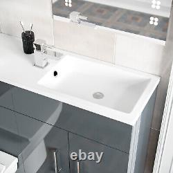 1000mm Dark Grey Vanity Cabinet Basin Unit and Back To Wall Toilet James
