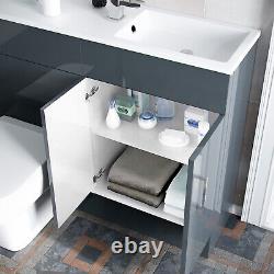 1000mm Dark Grey Vanity Cabinet Basin Unit and Back To Wall Toilet James