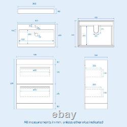 1000mm Floor Standing Vanity 2 Drawer Gloss White With Back To Wall Toilet