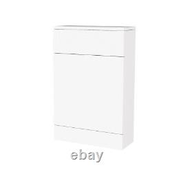 1000mm Floor Standing Vanity 2 Drawer Gloss White With Back To Wall Toilet