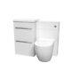 1000mm Freestanding White 2 Drawer Basin Vanity & Back To Wall Toilet