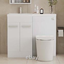 1000mm L Shape Bathroom Combination Set Vanity Unit & WC Unit & Back to wall WC