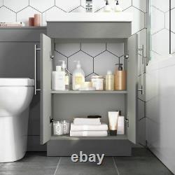 1000mm Pebble Grey Square High Gloss Combined Vanity Unit back to wall toilet wc