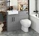 1000mm Slimline Square Grey Gloss Combined Vanity Unit Back To Wall Toilet Wc