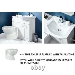 1000mm Toilet Bathroom Vanity Unit Combined Basin Sink Furniture Gloss White Set