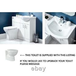 1000mm Toilet Bathroom Vanity Unit Combined Basin Sink Furniture Gloss White Set