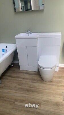 1000mm White combination vanity unit with back to wall toilet