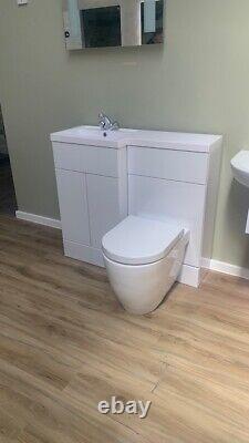 1000mm White combination vanity unit with back to wall toilet