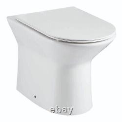 1050mm Bathroom Vanity Basin Back to Wall Unit Toilet Black Flush Plate & Tap