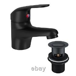 1050mm Bathroom Vanity Basin Back to Wall Unit Toilet Black Flush Plate & Tap