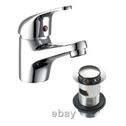 1050mm Bathroom Vanity Basin Back to Wall Unit Toilet Chrome Flush Plate Tap Set