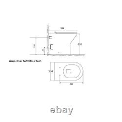 1050mm Bathroom Vanity Basin Back to Wall Unit Toilet Chrome Flush Plate Tap Set