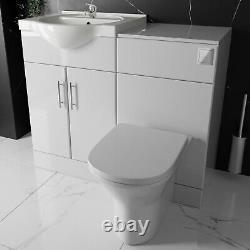 1050mm Bathroom Vanity Basin Sink Back-to-Wall Toilet Cistern Plate Tap & Waste