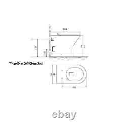 1050mm Bathroom Vanity Basin Sink Back-to-Wall Toilet Cistern Plate Tap & Waste