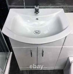 1050mm Bathroom Vanity Basin Sink Unit & Toilet Furniture Set with Tap Option