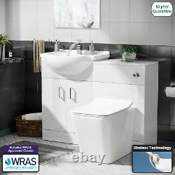 1050mm Flat Pack Vanity Basin Unit, WC Unit and Back To Wall Toilet Ellen