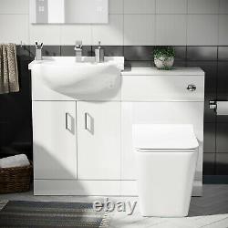 1050mm Flat Pack Vanity Basin Unit, WC Unit and Back To Wall Toilet Ellen