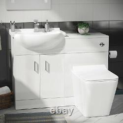 1050mm Flat Pack Vanity Basin Unit, WC Unit and Back To Wall Toilet Ellen