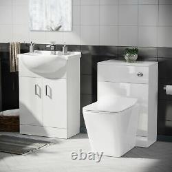 1050mm Flat Pack Vanity Basin Unit, WC Unit and Back To Wall Toilet Ellen