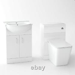 1050mm Flat Pack Vanity Basin Unit, WC Unit and Back To Wall Toilet Ellen