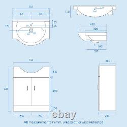 1050mm Flat Pack Vanity Basin Unit, WC Unit and Back To Wall Toilet Ellen