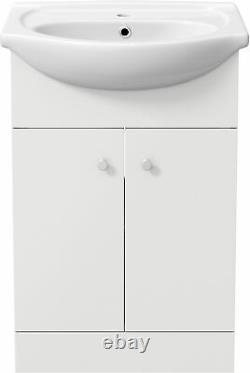 1050mm Modern Bathroom Toilet Basin Sink Vanity Unit 1TH Furniture Matte White