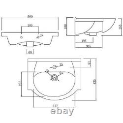 1050mm Toilet & Vanity Unit Ceramic Basin Sink Combined Bathroom Furniture White