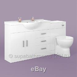 1050mm Vanity Unit Basin Sink Back to Wall Laura Toilet Bathroom Furniture Suite