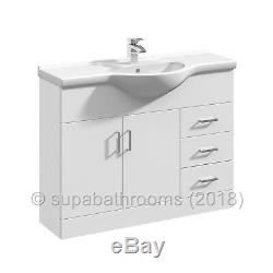 1050mm Vanity Unit Basin Sink Back to Wall Laura Toilet Bathroom Furniture Suite