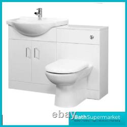 1050mm Vanity Unit & Toilet Unit Bathroom Furniture 550mm + 500mm D shape Pan