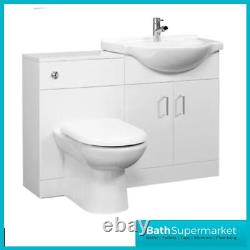 1050mm Vanity Unit & Toilet Unit Bathroom Furniture 550mm + 500mm D shape Pan