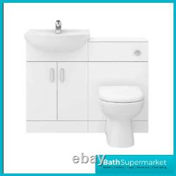 1050mm Vanity Unit & Toilet Unit Bathroom Furniture 550mm + 500mm D shape Pan