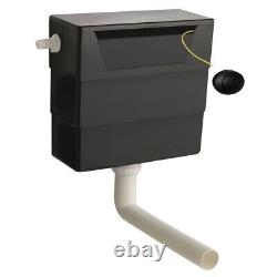 1050mm Vanity Unit WC BTW WC Pan Toilet Concealed Cistern, Seat & Tap Black