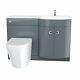 1100 Mm Grey Right Handed Vanity Unit And Back To Wall Wc Toilet