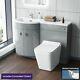 1100 Mm Light Grey Vanity Unit And Wc Back To Wall Toilet Storage Suite Dene