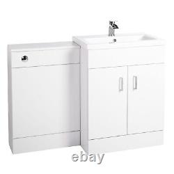 1100mm Bathroom Combination Basin Vanity Unit Modern WC Back to Wall Toilet Pan