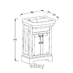 1100mm Berkeley Traditional Combined Vanity Unit toilet Dark Grey Back to Wall