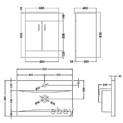 1100mm Combination Pack Vanity Basin Unit & WC Unit and Back to Wall Toilet Pan