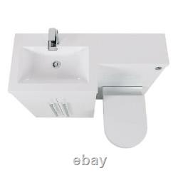 1100mm Combination Vanity & Toilet Unit with Back to Wall Pan & Seat White