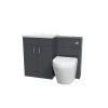 1100mm Dark Grey Basin Vanity Unit & Rimless Back To Wall Toilet
