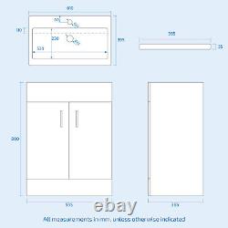 1100mm Freestanding Grey Basin Vanity Unit & Back To Wall Toilet