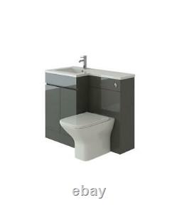 WC Toilet Unit VeeBath Linx Bathroom Furniture Combination Set with Vanity Basin Cabinet Pan & Cistern Pack 1550mm 