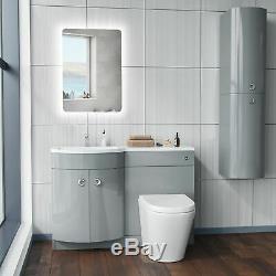 1100mm Light Grey Vanity Unit and WC Back To Wall Toilet Storage Suite Graham