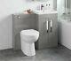 1100mm Pebble Grey Square High Gloss Combined Vanity Unit Back To Wall Toilet Wc
