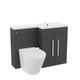 1100mm Rh Dark Matte Grey Basin Vanity Wc Unit & Back To Wall Toilet