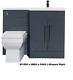 1100mm Vanity Unit Furniture Back To Wall Wc Toilet Basin Sink Grey L Shaped