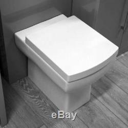 1100mm Vanity Unit Furniture Back to Wall WC Toilet Basin Sink Grey L Shaped
