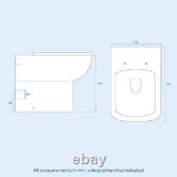 1100mm White RH Vanity Unit Basin Sink Cabinet and BTW Toilet Flat Pack